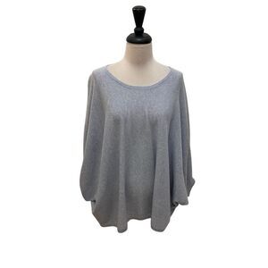 Garnet Hill Women's Heather Batwing Cashmere Pullover Sweater Gray Small NWT